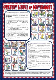 English Worksheet: PRESENT SIMPLE or CONTINUOUS? - (+KEY) - FULLY EDITABLE