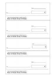 English worksheet: Blank check