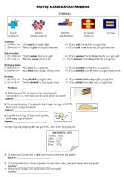 English Worksheet: solving mathematical problems