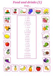 English Worksheet: FOOD &  DRINKS (1)