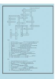 English Worksheet: Phrasal Verbs Crossword Puzzle