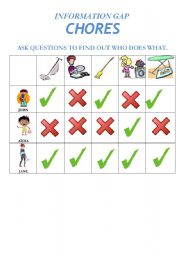 English Worksheet: information gap chores