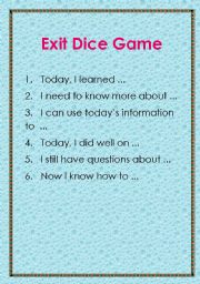 English worksheet: Exit Game