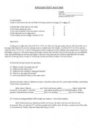 English Worksheet: Test on Present Simple and Present Continuous