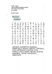 English Worksheet: Sport worksheet
