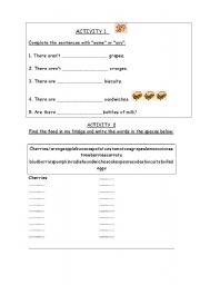 English Worksheet: SOME AND ANY 