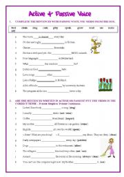 passive voice exercises worksheet worksheets grammar key english eslprintables