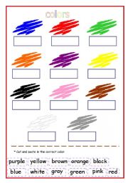 English Worksheet: color 