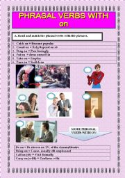 English Worksheet: PHRASAL VERBS: ON