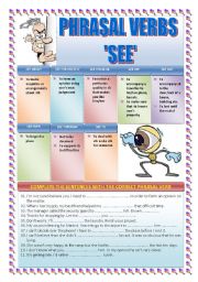 English Worksheet: PHRASAL VERBS: SEE