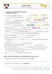 English Worksheet: Linking words - connectors