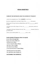 English worksheet: adverbs of frequency