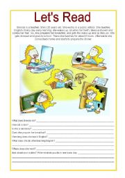 English Worksheet: Routines text