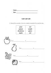 English worksheet: Write sentences