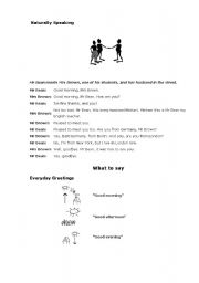 English worksheet: greetings