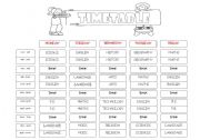 subjects and timetable