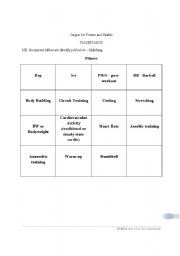 English worksheet: Flashcards for Fitness and health