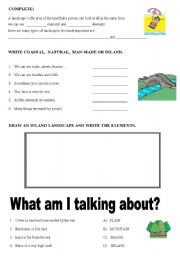 English worksheet: SCIENCE-LANDSCAPES