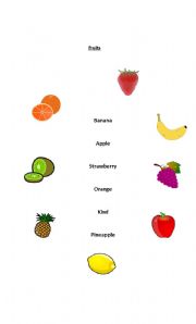 English worksheet: Fruits