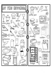 English Worksheet: kitchen pictionary