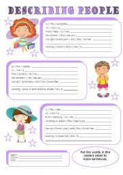 English Worksheet: describing people