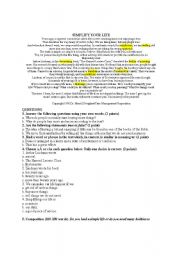 English Worksheet: Reading and Comprehension