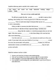 English Worksheet: The Secret of Successful Small Talk