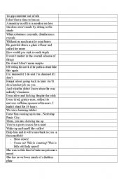 English worksheet: phrases to comment with 