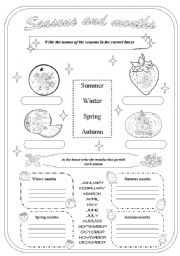 English Worksheet: Seasons and months