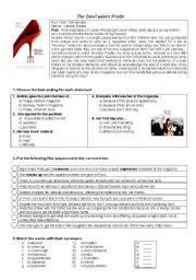 English Worksheet: DEVIL WEARS PRADA 