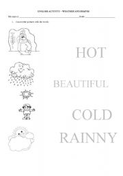 English worksheet: WEATHER AND SHAPES ACTIVITIES