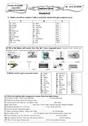 English Worksheet: Compound Nouns