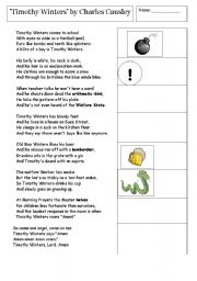 English Worksheet: Poetry - Timothy Winters