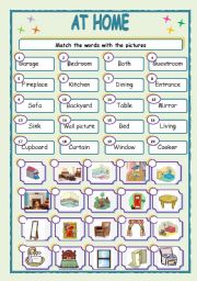 English Worksheet: AT HOME