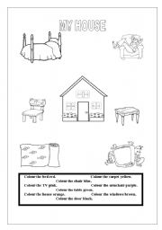 English worksheet: My House