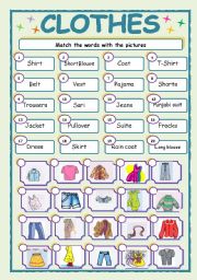 English Worksheet: CLOTHES