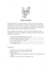 English worksheet: Barbara and Bobby