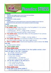 English Worksheet: Phonetics: Teaching Stress 