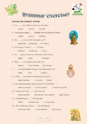 English Worksheet: GRAMMAR EXERCISES