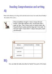 English worksheet: Reading and writing