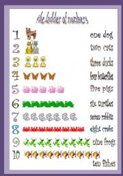 English Worksheet: ladder of numbers