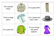 English Worksheet: Clothes- Domino Game