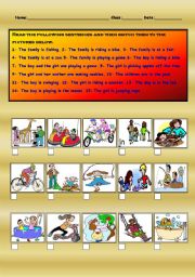 English Worksheet:  Reading Sentences