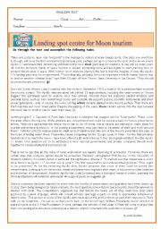 English Worksheet: Test_SPACE EXPLORATION-