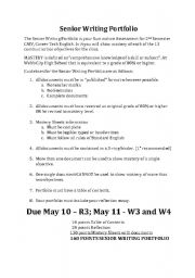 English worksheet: Senior Career Tech Writing Portfolio