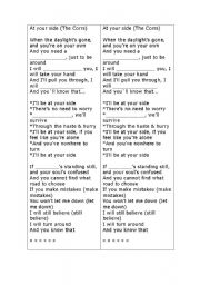English Worksheet: Song about FRIENDSHIP