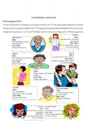 English Worksheet: ROLE-PLAY ABOUT TV PROGRAMS