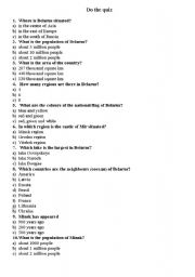 English worksheet: Quiz on Belarus