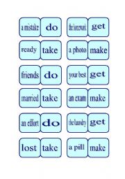English Worksheet: Collocations domino - 2 pages