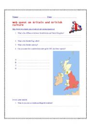 WEB QUEST ON BRITAIN AND THE BRITISH CULTURE